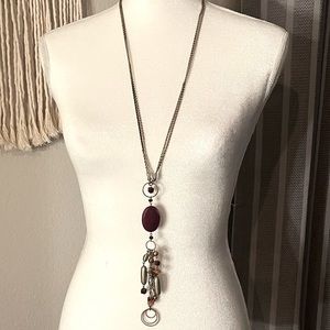 Lia Sophia long gold chain and beads necklace